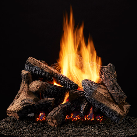 30" Duzy 5 Refractory Logs with 30" Radiant IPI Vented Burner (Electronic Ignition) - Majestic