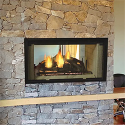 42" Designer Radiant See-Thru Wood Burning Fireplace, Refractory Liner  - Majestic