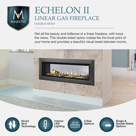 Echelon II IntelliFire Touch Direct Vent Linear Fireplace (Electronic Ignition) - Majestic