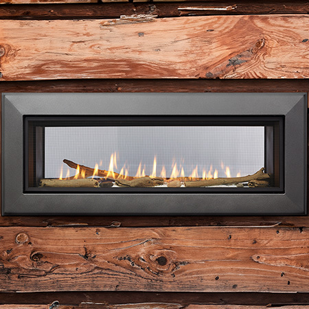 36" Echelon II IntelliFire Touch See-Thru Direct Vent Linear Fireplace  (Electronic Ignition) - Majestic