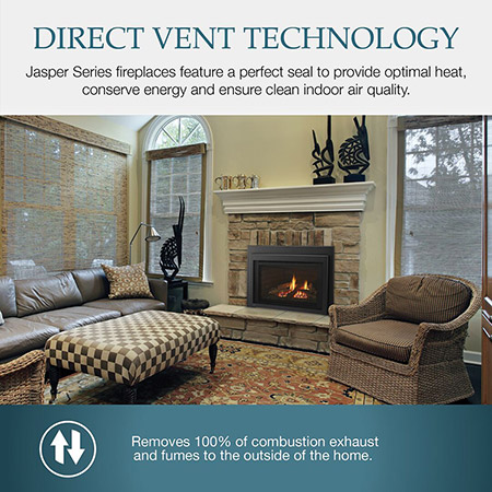 Jasper Direct Vent Fireplace Insert (Electronic Ignition) - Majestic