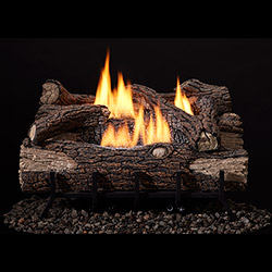 18" Mountain Oak Logs, Lumonessen Vent Free Burner (Manual/Pilot) - Monessen