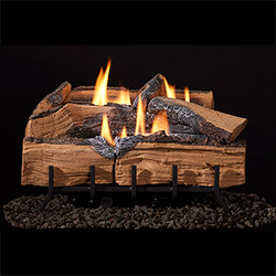 18" Mezmer Split Logs, Lumonessen Vent Free Burner (Manual/Pilot) - Monessen