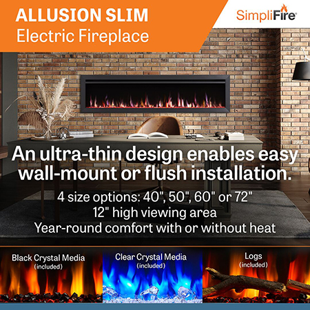 Allusion Slim Linear Electric Fireplace - SimpliFire