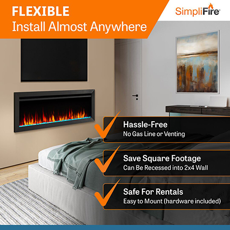 Allusion Slim Linear Electric Fireplace - SimpliFire