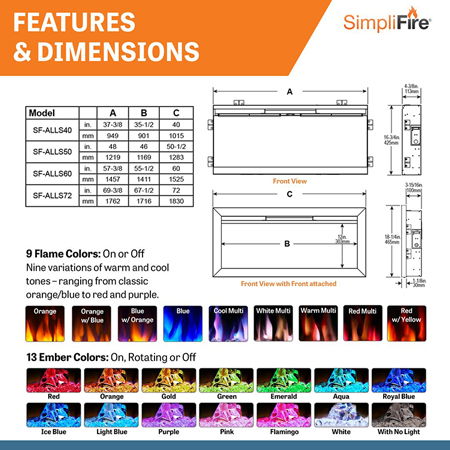 Allusion Slim Linear Electric Fireplace - SimpliFire