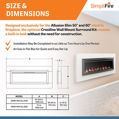 Allusion Slim Linear Electric Fireplace - SimpliFire